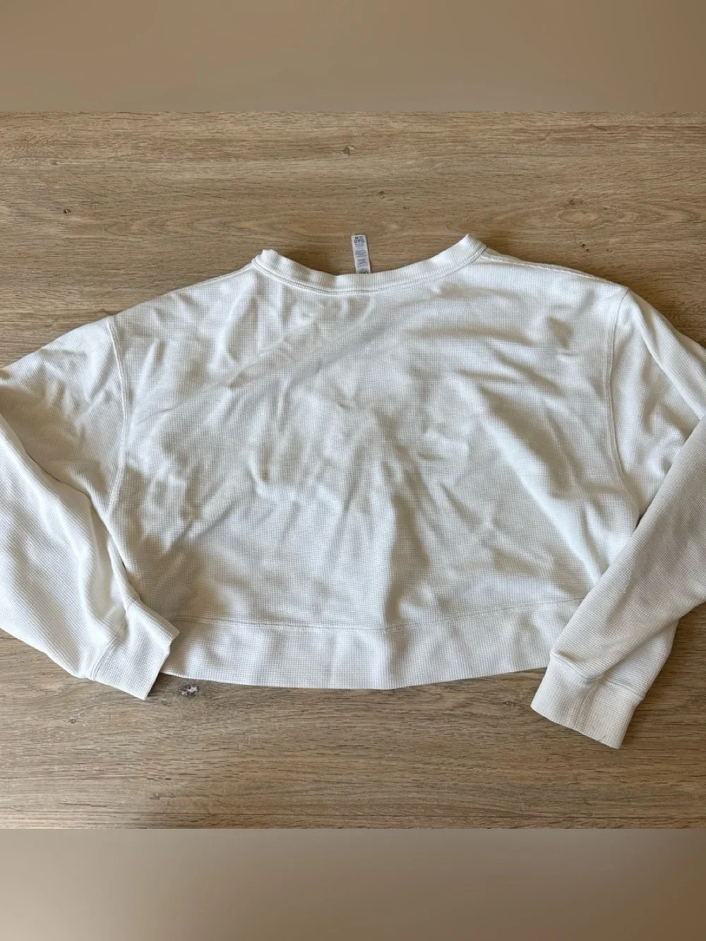 Alo Yoga White Cropped Henley Soft Thermal Top Small
